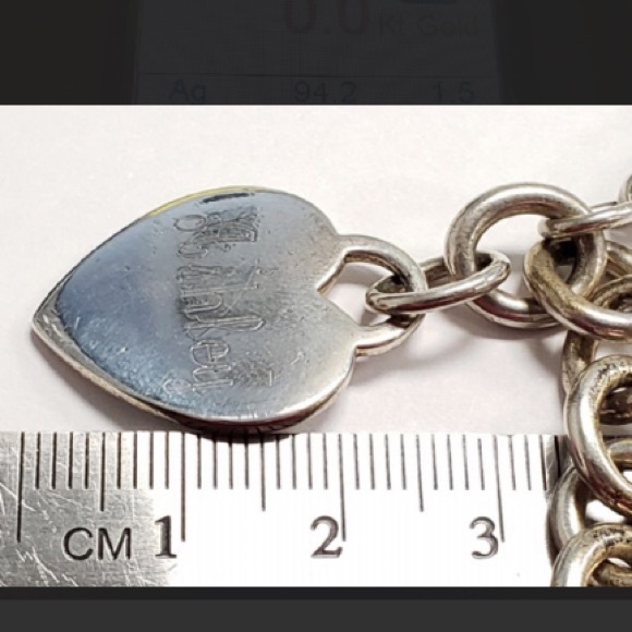 Tiffany & Co 925 Sterling Silver Heart Bracelet - Picture 6 of 7